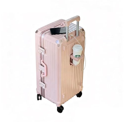 MaiRui Valises Rigides à Cadre en Aluminium sans Fermeture Éclair, Bagages Cabine avec Roues, Grandes Valises,Rose,30in