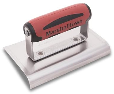 MARSHALLTOWN Curved Concrete Edger, 6 x 4 High Carbon Steel Blade, 5/8 Lip x 1/2 Radius, Made in The USA, 138D