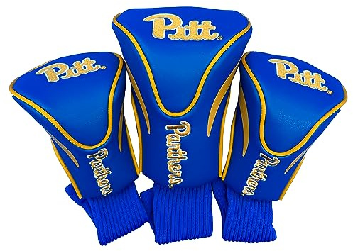 Team Golf NCAA Pittsburgh Panthers Contour Golf Club Headcovers (3 Count) Numbered 1, 3, & X, Fits Oversized Drivers, Utility, Rescue & Fairway Clubs, Velour lined for Extra Club Protection