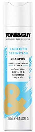 Toni&Guy Smooth Definition Shampoo I Pflege-Shampoo für trockenes Haar I Reparierendes Haar-Shampoo für alle Haar-Farben & Haar-Typen I Haar-Pflege-Shampoo für geschädigtes & sprödes Haar I 250 ml