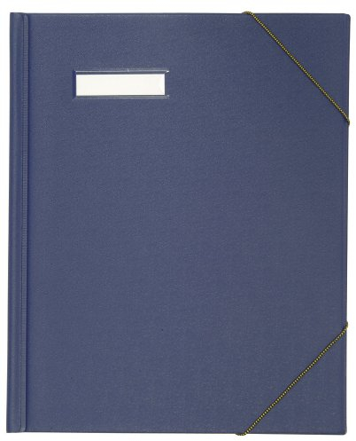 ELBA 100420821 Umlaufmappe 5er Pack aus Karton mit PVC-Folie veredelt mit Eckspannergummi und Beschriftungsfenster blau