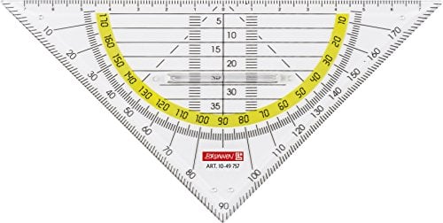 BRUNNEN Geometrie-Dreieck | 16 cm, mit Griff, glasklar