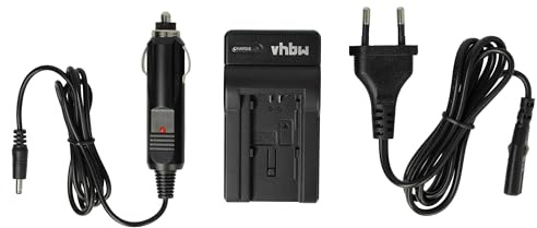 vhbw caricatore compatibile con Canon Legria HF R86, HF R806, HF R88 camera camcorder - Stazione di carica + cavo auto, spia di carica