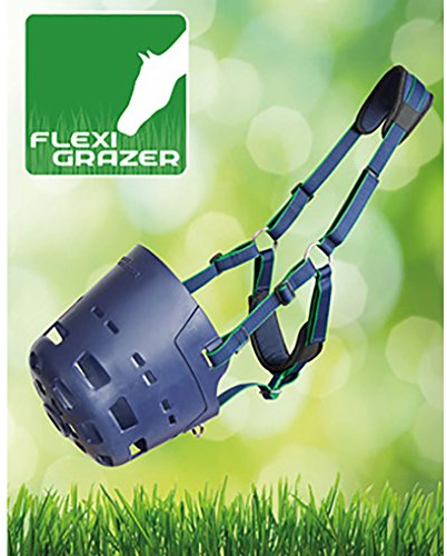 Shires Flexi Grazer Grass Grazing Muzzle in Navy Cob, Navy