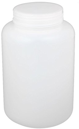 sourcing map 2L Plastic Wide Mouth Laboratory Reagent Bottle Sample Sealling Bait Bottle White