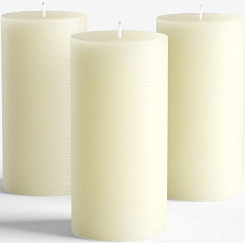 Melt Candle Co. Stumpenkerzen Groß (3er Set) - Duftfreie Weiße Kerzen für Haushalt, Feiern, Deko - Raucharm - 15cm Hoch, 7,5cm Durchmesser - Brenndauer 70 Std.