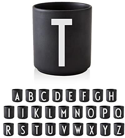 Design Letters Tasse Personalisiert (A-Z) | Kaffeebecher Porzellan | Kaffeetassen Buchstaben | Personalisierte Tasse, Personalisierte Geschenke | Tassen Schwarz | Dekorativ Tassen Buchstaben 250 Ml