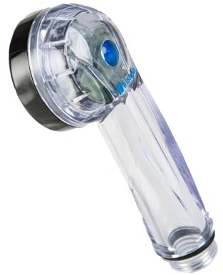 IRISANA – Öko-Dusche Mini – Silber und Schwarz – Duschkopf – 18 x 15 x 3 cm – Sparen Sie bis zu 65% Wasser2 Filter – Hochdruckhahn für Badezimmer