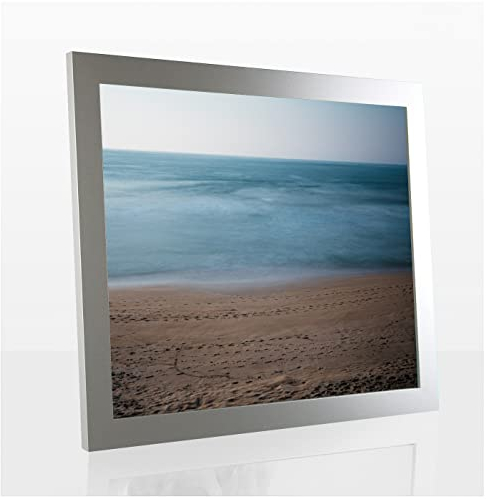 1a Bilderrahmen Monzetta Mattsilber Silber Matt 70 x 100 cm kantig modern stabil eckig preiswert mit klarem Kunstglas