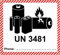 BT-Label 250 Gefahrgutetiketten UN 3481, 120 x 110 mm - Aufdruck: enthält Lithium-Ionen-Batterien, Akku - Transportaufkleber, Gefahrgutaufkleber selbstklebend