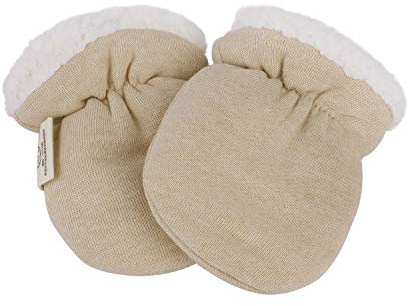 JIAHG Moufle d'Hiver Bébé Naissance Gants Complets Doublure en Cachemire Doux Épais Chaud Nouveau-né Moufles de Protection Anti-Griffure pour Bébé Fille Garçon 0-12 Mois