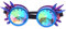 DODOING Kaleidoskop Brille Steampunk Rave Brille Brille Kristall Regenbogen Kaleidoskop Rave Brille Regenbogen Kristall Glas Linse, Blau, Violett (Spitze), One size