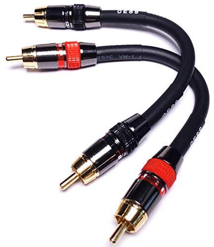 CNCESS Low Noise 12 Gauge Premium RCA Audio Line Patch Cable (4 Inches)