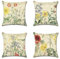 Artscope wasserdichte Kissenbezugen, 4 Stück Vintage Gelbe Blume Kissenhülle Atmungsaktiv Kissen Fall für Outdoor Balkon Terrasse Patio Garten Bauernhaus Dekor 45 x 45cm
