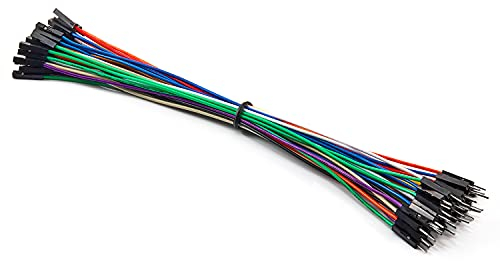 Chanzon 40pcs 20cm long Male to Female Header Jumper Wire Dupont Cable Line Connector 40 pin Solderless Multicolored for Arduino Raspberry pi Electronic Breadboard Protoboard PCB Board