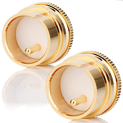 Monosaudio 2 Stück XLR-Stecker Kappen Messing Vergoldet Noise Stopper Caps Abschirmkappen Staubdichter Schutz (XLR-Stecker Kappen, vergoldet)