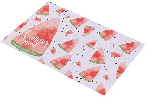 Tovagliette Americana Anguria Rossa Tovagliette Colazione PVC Tovagliette Americana Plastica Lavabili Antiscivolo Sottopiatti Resistente Al Calore Sotto Piatti Da Tavola 30x45cm 8 Pcs