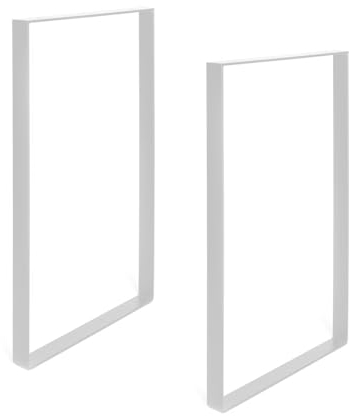 REI - 2er-Set Konsolenbeine im Industriestil - Stahl - 385 x 40 x 710 mm - Weißes poröses Finish - Trägt bis zu 150 kg - Keine Schrauben enthalten