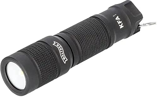 Walther KFA1 Keychain Flashlight A1 Taschenlampe, 110 Lumen, 3 Leuchtstufen (5/25/110 Lumen), Wasserdicht IPX8, inkl. Batterie AAA, Schlüsselring und Ersatzdichtung