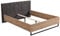 Homestyle4u 2152, Holzbett 160 x 200 Doppelbett Grau Holz Eiche Massiv Bett 160x200 Metall Schwarz Modern