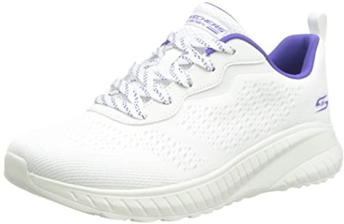 Skechers Women's Bobs Squad Chaos Cosmic Feel Shoes, Off White Mesh, 8 UK