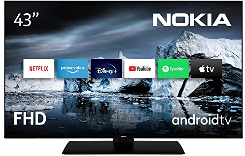 Nokia 43 Pollici (108 cm) FHD Televisori - Smart Android TV (DVB-C/S2/T2, Netflix, Prime Video, Disney+) - FNE43GV210 -2022