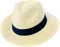 Mens or Womens Straw Fedora Hat Crushable Wide Brim Panama Hat Trilby Summer Cap (60 cm) Off-White