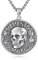 HUKKUN Totenkopf Kette aus Sterling Silber Memento Mori Kette Stoizismus Geschenke für Männer