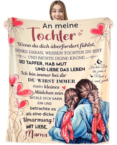 Kuscheldecke für Meine Tochter, Decke Brief an Meine Tochter, Positive Ermutigung von Mutter zu Tochter, Super weiche Flanelldecke Sofa Decke,Geburtstag Weihnachten Graduierung Geschenk für Tochter