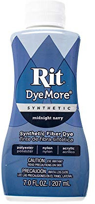 Rit DyeMore Tinte de fibra líquida sintética de 7 onzas para ropa, decoración y manualidades, azul marino medianoche (paquete de 1)