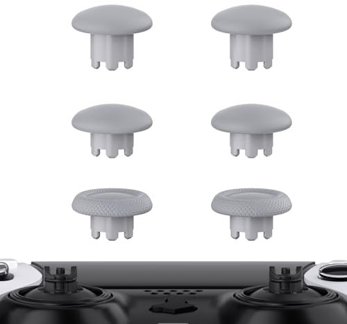 eXtremeRate Joystick pour ps5 Edge Manette, Stick Analogique Interchangeable pour ps5 Edge Controller, 6 pcs Thumbsticks, Gris