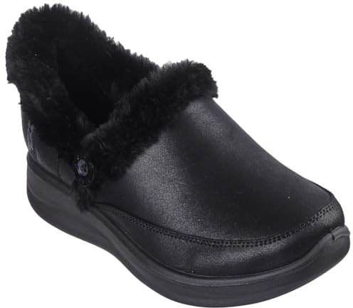 Skechers Damen Cozy Escape Hausschuh, Black Performtex Faux Fur, 40 EU