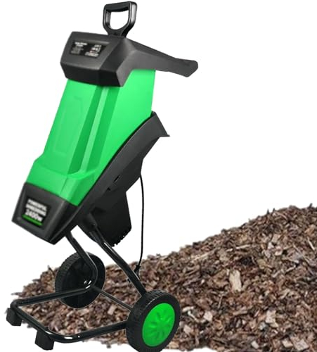 SACLMD Elektrischer Holzhacker,Blattzweig Shredder,Holzhacker-Shredder,Gartenwerkzeug Holzbremdder,Sammelbehälter,für Garten,Hof