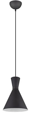 lightling einflammige Pendellampe Eduard, in der Höhe anpassbar, Deckenmontage, IP20 Indoor, exkl. 1 x E27 max. 28W, Ø 20 cm, Höhe 150 cm, Metall, schwarz matt