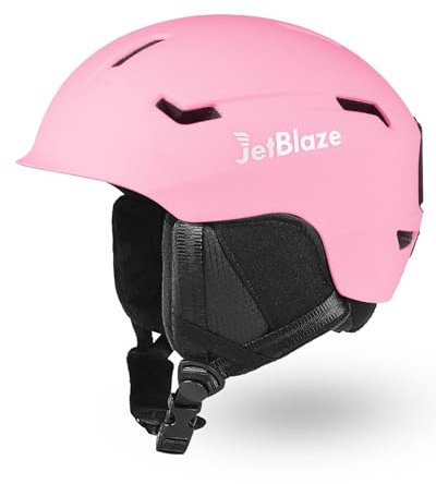 JetBlaze Skihelm Herren Damen Unisex Ski Helm Schneesporthelm mit Belüftungsöffnungen PC Schale EPS Kern für Skifahren Snowboard Schneehelm für Erwachsene Jugend Rosa Size L