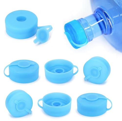 Myvision Secure Cap for 5 Gallon Water Dispenser,(8pcs) Reusable 5 Gallon Water Jug Cap, Silicone Non Spill Water Bottle Caps for 2.16in/55mm Bottle Mouth
