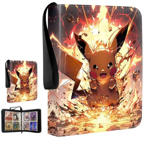 FFWTPY Sammelkarten Album für Sammelalbum Karten Hefte für karten 50 Seiten 400 Karten Kapazität Hochwertiges Wasserdicht PU Leder Kartensammlung Sammelalbum (Pokémon 113)