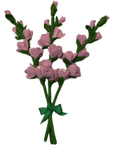 Humble Hilo Handgefertigte Filzblumen zur Dekoration Filzfüller & Blumen (Gladiolen, Rosa, 3er Set)
