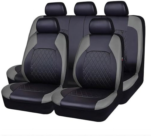 GREB Auto Sitzbezüge Sets für Dacia Duster (HM) 2017 2018 2019 2020 2021 2022 2023 2024 2025, 9 Stück Allwetter Atmungsaktiv Wasserdicht rutschfest Sitzkissenschutz Innenraum Zubehör