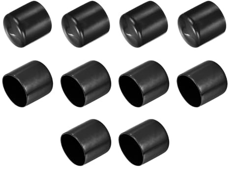 QUARKZMAN 10 Stück Gummi Endkappen 41 mm ID Gummikappen Gummi Stopfen Runde Gleitkappen Stuhlbeinkappen Fußkappen Schutzkappen Endspitzen Abdeckstopfen Kunststoff für Rohr Möbel, Schwarz