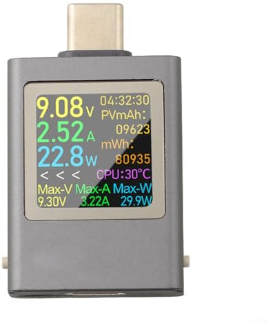 Advanced USB Power Meter HDC 085C, Measures DC Voltage from 4 5V to 50V and Peak Current of 12A with User Friendly Interface (B)