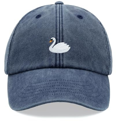 White Swan Baseball Cap Vintage Washed Unisex Dad Hat Adjustable Bird