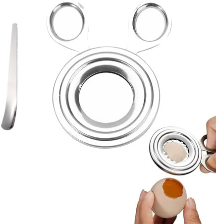 Egg Peeler, Boiled Egg Cutter, Silver Egg Cutter, Shell Remover & Top Cutter for Boiled Eggs, Kitchen Gadget Tool for Any Size, Soft or Hard Boiled