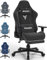 bigzzia Chaise Gaming Ergonomique avec Repose-Pieds, Fauteuil Gamer Premium en Tissu Respirant, Dossier & Repose-Pieds Réglables, Confort Ultime pour Chaise de Bureau Gaming, 150kg(Nior)