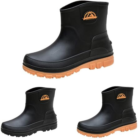 Stivali di gomma da uomo, a mezza altezza, impermeabili, morbidi, antiscivolo, da giardino, resistenti all'abrasione, comode scarpe da lavoro, resistenti all'usura, corti, di alta qualità, giallo., 41