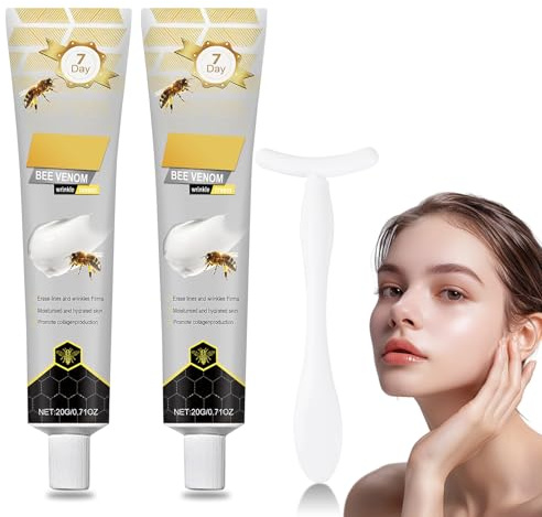 2 Stück Bienengift-Behandlungscreme, Bienengift Anti-Falten-Creme,Anti-Falten-Feuchtigkeitscreme für Frauen, Gesicht und Hals, Alle Hauttypen, Reduziert Falten, Strafft die Haut, Beruhigt