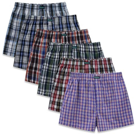 FALARY American Boxershorts Herren Baumwolle – Unterhosen Männer Locker & Weich, Herren Unterwäsche Shorts, Männer Boxershorts Kariert - Atmungsaktiv und Komfortabel, M