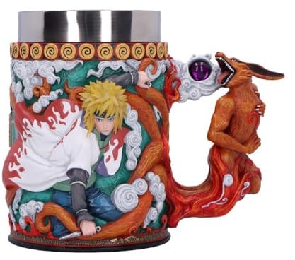 Nemesis Now Naruto Minato Bierkrug 18 cm - Anime Statue mit Kakashi Figur Details, Naruto Figur Sammlerstück aus geformtem Harz, Edelstahl innen, für Fans & Sammler
