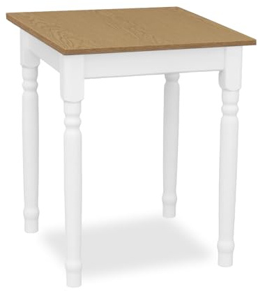 Metdrew Esstisch aus Holz | küchentisch 60x60 | holztisch | Tisch mit dekorativen Beinen | Esstisch für 2 Personen | Tisch klein küche | skandinavisch | küchentisch weiß | Tischplatte: Eiche Hell