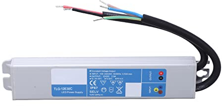 Trasformatore di alimentazione driver LED Impermeabile Lega di alluminio ultra sottile IP67 Protezione per strisce luminose a LED Luci esterne (CC 12 V 30 W)